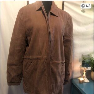 Vintage Wilsons Leather Suede Brown Pilot Style Inner Drawstring Waist Coat, L